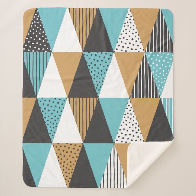 Couverture Sherpa Arrière - plan géométrique. Illustration vintage A (Devant)