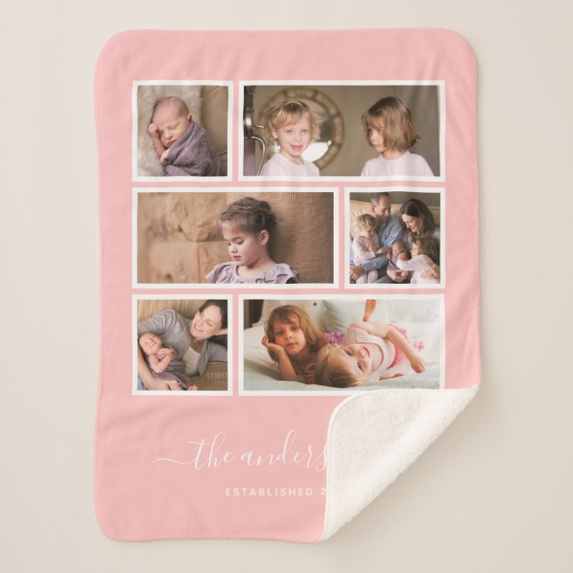 Couverture Sherpa Arrière - plan modifiable couleur six photo Collag (Devant)