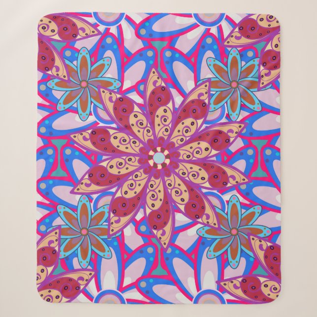 Couverture Sherpa Arrière - plan motif couleur ressort sans faille.  (Devant)