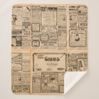 Couverture Sherpa Arrière - plan papier usagé. Page de journal ancie