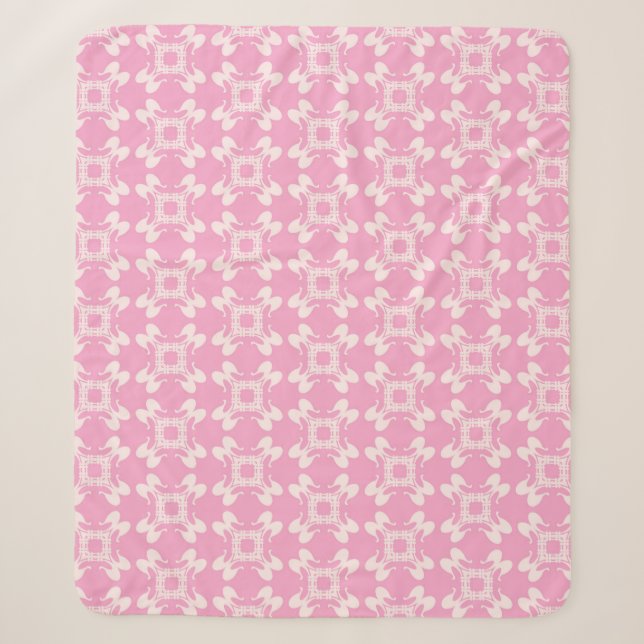 Couverture Sherpa Arrière - plan rose, motif moderne sans couture. V (Devant)
