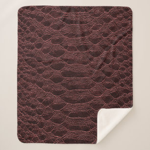 Couverture Sherpa arrière - plan - texture en cuir de reptile brun -