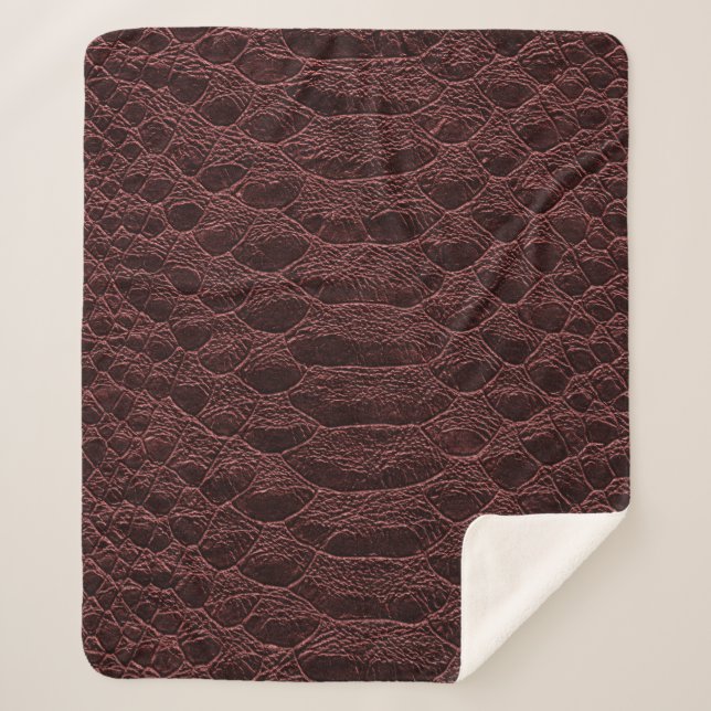 Couverture Sherpa arrière - plan - texture en cuir de reptile brun - (Devant)