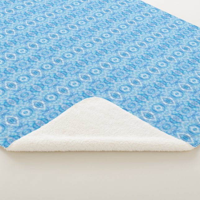 Couverture Sherpa Art abstrait aquarelle bleu clair de foi (3/4)