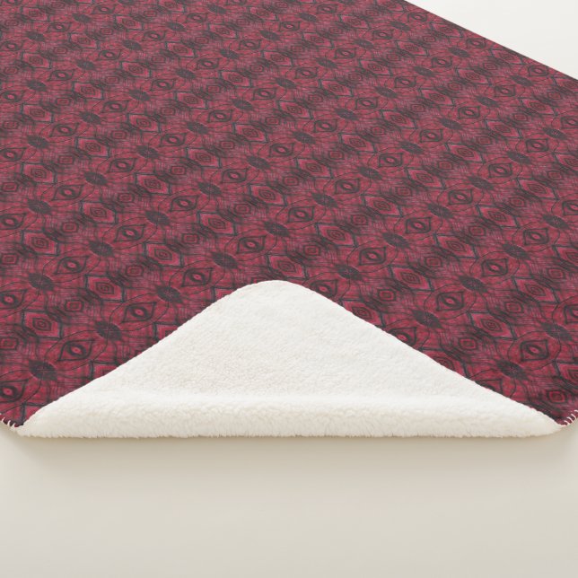 Couverture Sherpa Art abstrait aquarelle rouge de vigilance (3/4)