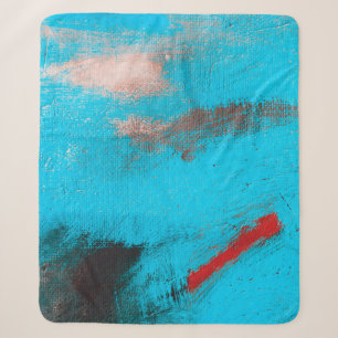 Couverture Sherpa Art Abstrait Arrière-plan, peinture, fine, bleu, t