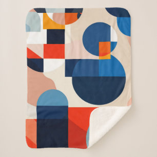 Couverture Sherpa Art Abstrait géométrique du milieu du siècle scand