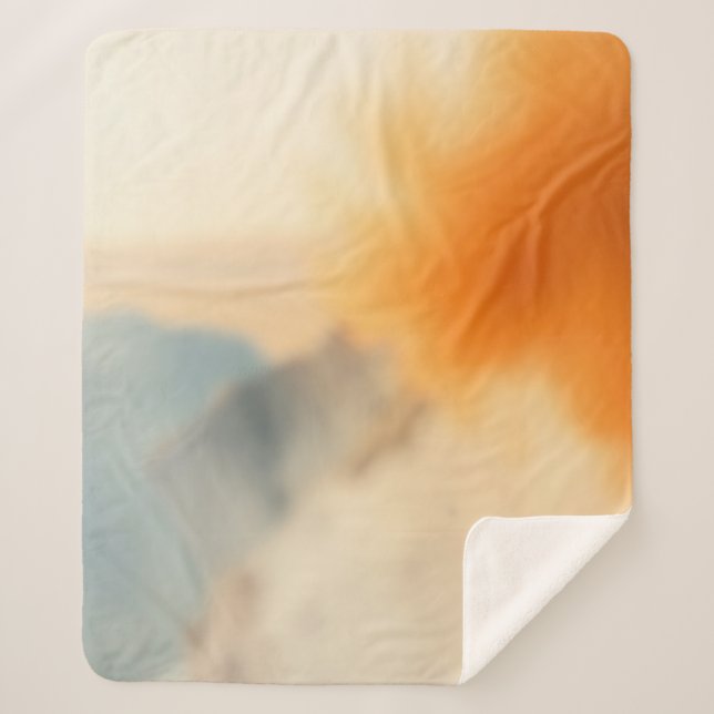Couverture Sherpa Art Abstrait Neutre Chaud Flou (Devant)