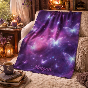 Couverture Sherpa Art de fantaisie papillon personnalisé