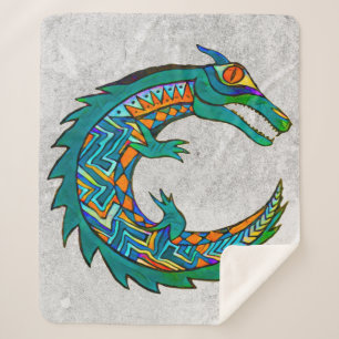 Couverture Sherpa Art de l'alligator tribal