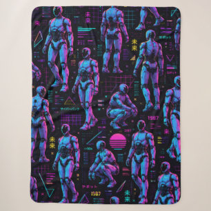 Couverture Sherpa Art de robot humanoïde futuriste   Android de scie