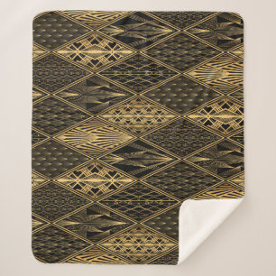 Couverture Sherpa Art Déco Black Gold Elegance