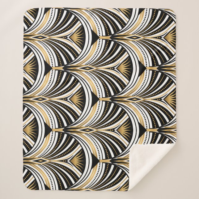 Couverture Sherpa Art Déco Gold Black Elegance : Années folles (Devant)