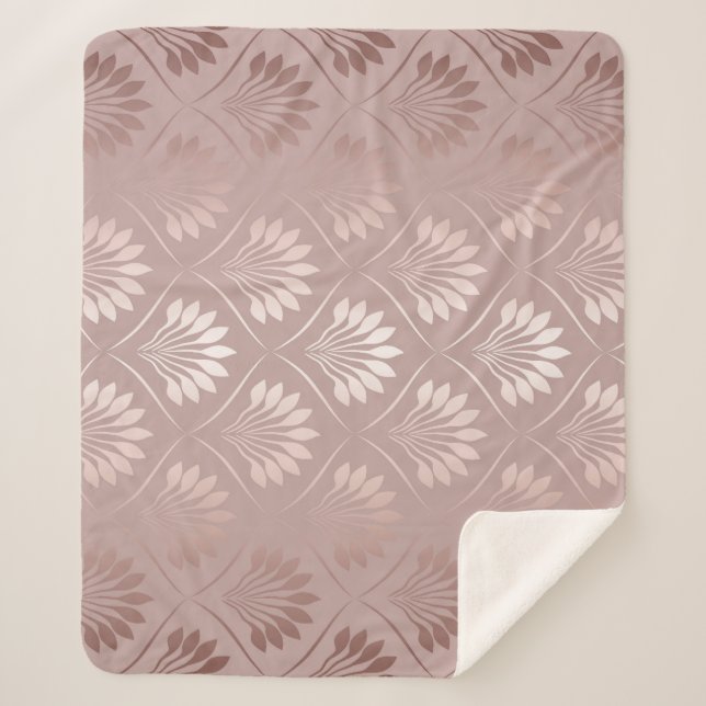 Couverture Sherpa Art Déco : Or Lattice Elégance. (Devant)