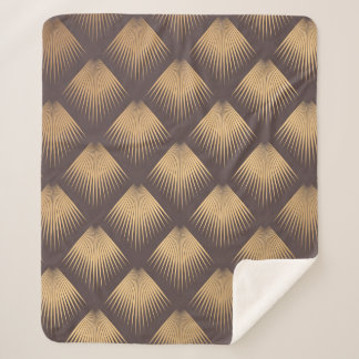 Couverture Sherpa Art Deco Pattern. Seamless golden background. Mini