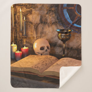 Couverture Sherpa Art d'étude à la bougie de l'académie sombre gothi