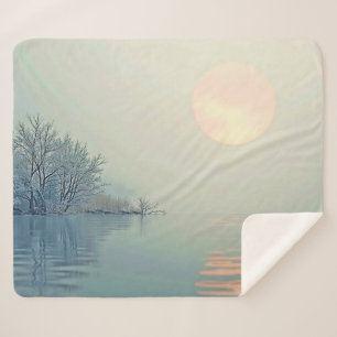 Couverture Sherpa Art du matin d'hiver paisible