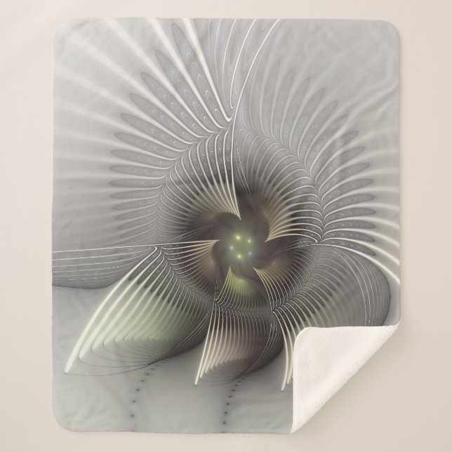 Couverture Sherpa Art fractal de forme 3D abstraite moderne (Devant)