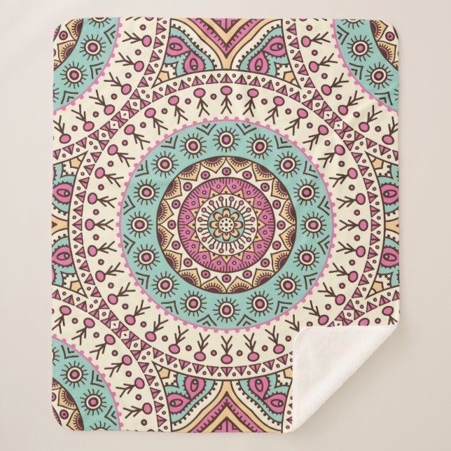 Couverture Sherpa Art islamique : Décor Vintage sans couture (Devant)