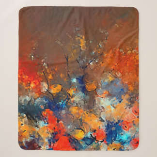 Couverture Sherpa Art moderne. Oeuvre colorée contemporaine. Couleur