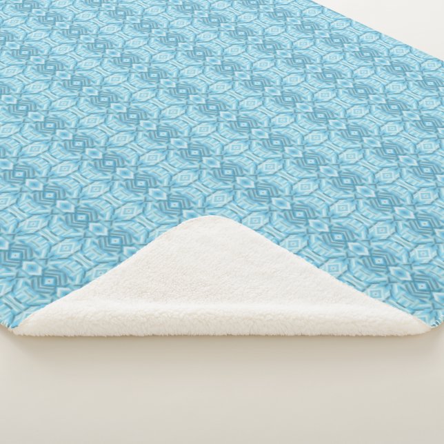 Couverture Sherpa Art pastel doux abstrait bleu clair staccato (3/4)