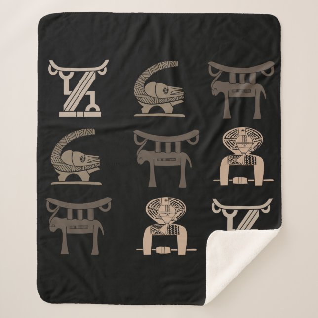 Couverture Sherpa Art symbolique africain abstrait moderne (Devant)