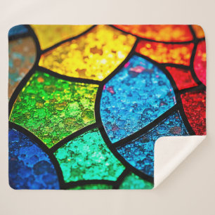 Couverture Sherpa Art texturé de verre teinté aux tons de joyaux vib