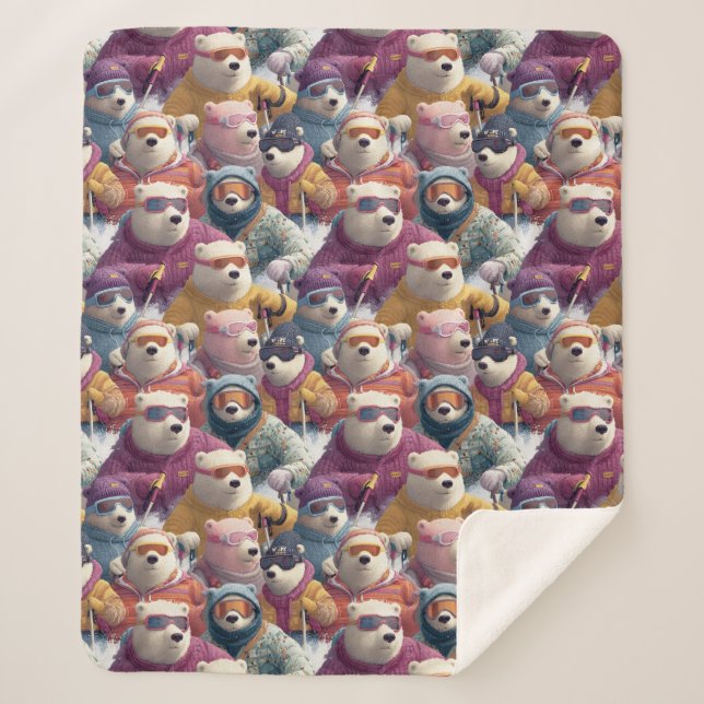 Couverture Sherpa Artic Polar Bears Ski Club (Devant)