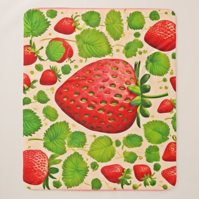 Couverture Sherpa Artwork de fraises dadaïstes (Devant)