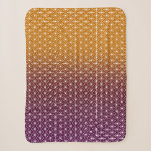 Couverture Sherpa Asanoha japonais traditionnel Imprimé Bourgogne et