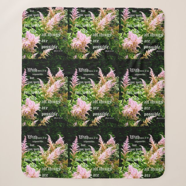 Couverture Sherpa Astilbe avec Marc 10:27 (Devant)