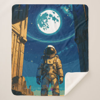 Couverture Sherpa Astronaute sous la porte céleste Premium