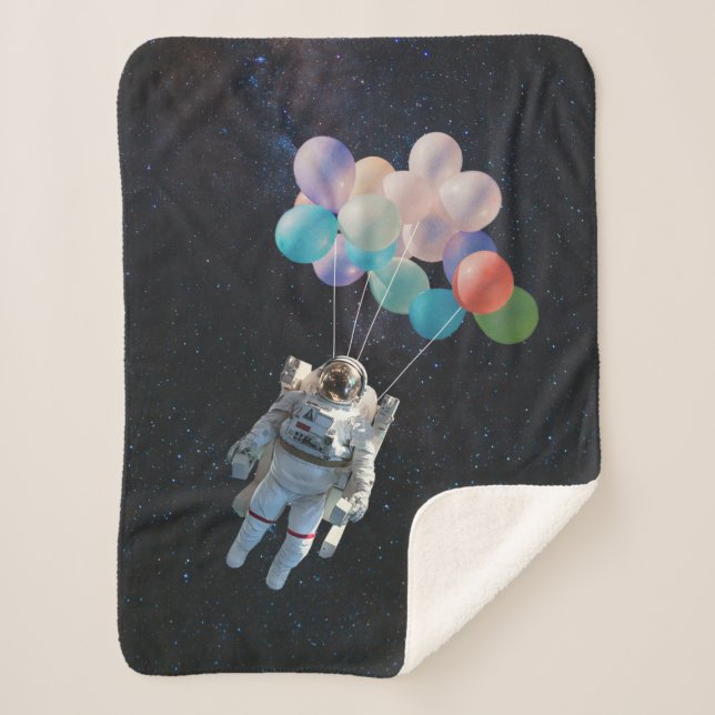 Couverture Sherpa Astronaute Stars & Space Colorful Balloons (Devant)