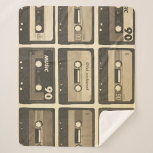 Couverture Sherpa Audio Cassette, Retro Poster Hip-Hop.