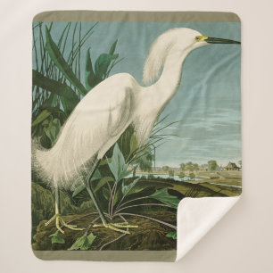 Couverture Sherpa Audubon Héron de neige Oiseaux d'aigrettes blanche