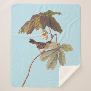 Couverture Sherpa Audubon Oiseau de Bruant sur Mandrake sauvage