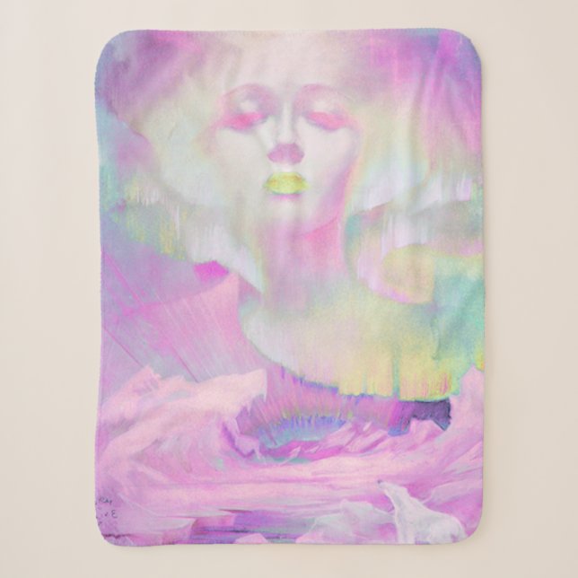 Couverture Sherpa Aurora par Clive Henry pastels roses (Devant)