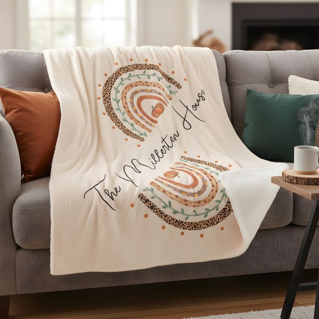 Couverture Sherpa Automne Arc-en-ciel (fall rainbow sherpa blanket)