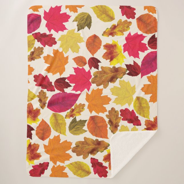Couverture Sherpa Automne Automne Couleurs Feuille doux (Devant)