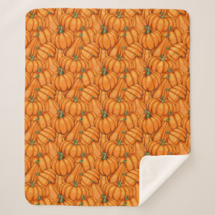 Couverture Sherpa Automne Couleurs citrouilles épices automne citrou