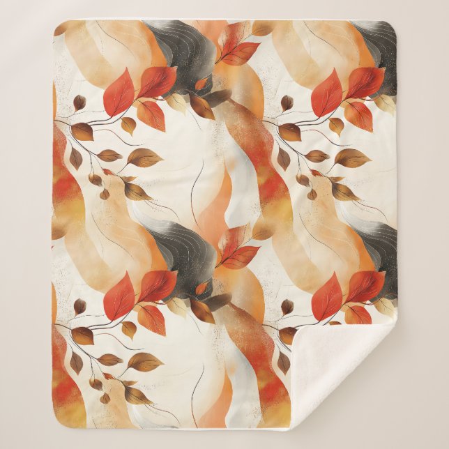 Couverture Sherpa Automne Elegance Motif sans faille (Devant)