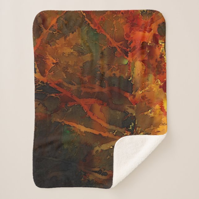 Couverture Sherpa Automne profond Terre riche automne Abstrait (Devant)