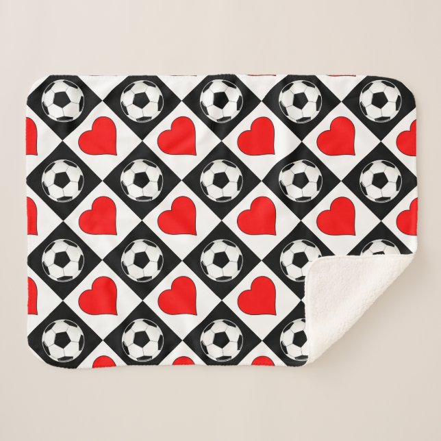 Couverture Sherpa Automne Soccer Saison Cute Chaud Soccer Balls & Co (Devant (Horizontal))