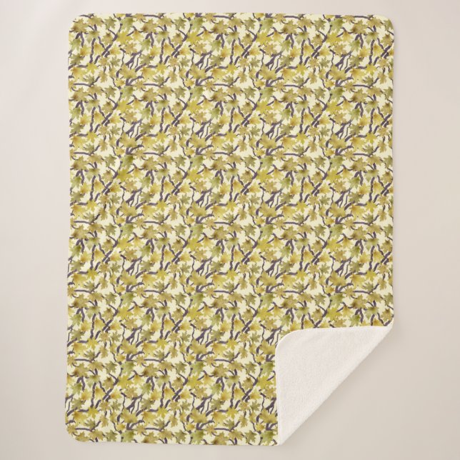 Couverture Sherpa avec carte de l'érable jaune et  (Devant)