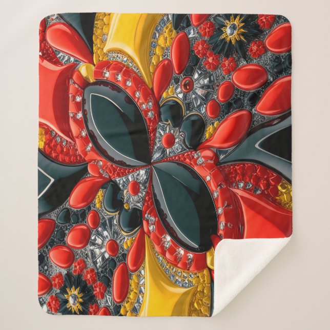 Couverture Sherpa avec design couleur Allemagne (Devant)