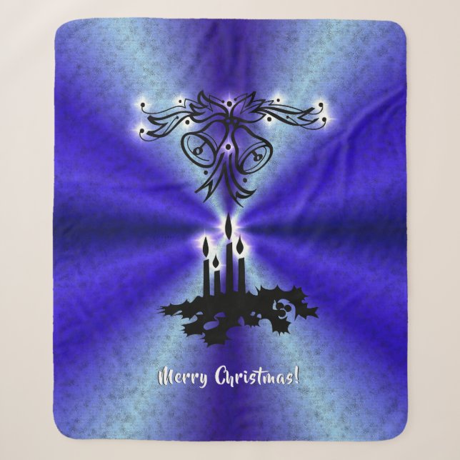 Couverture Sherpa Avent, Artdeco de Noël sur Blue Green Rainbow (Devant)