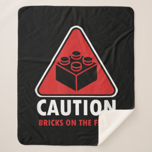 Couverture Sherpa Avertissement Drôle Attention Blocs De Constructio