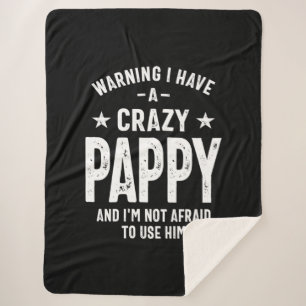 Couverture Sherpa Avertissement J'ai un Pappy fou Cadeau Père