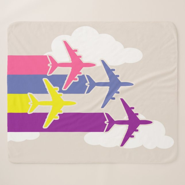Couverture Sherpa Avions colorés (Devant (Horizontal))