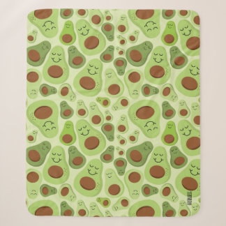 Couverture Sherpa Avocado Happy Little Avos a un Motif Avocados
